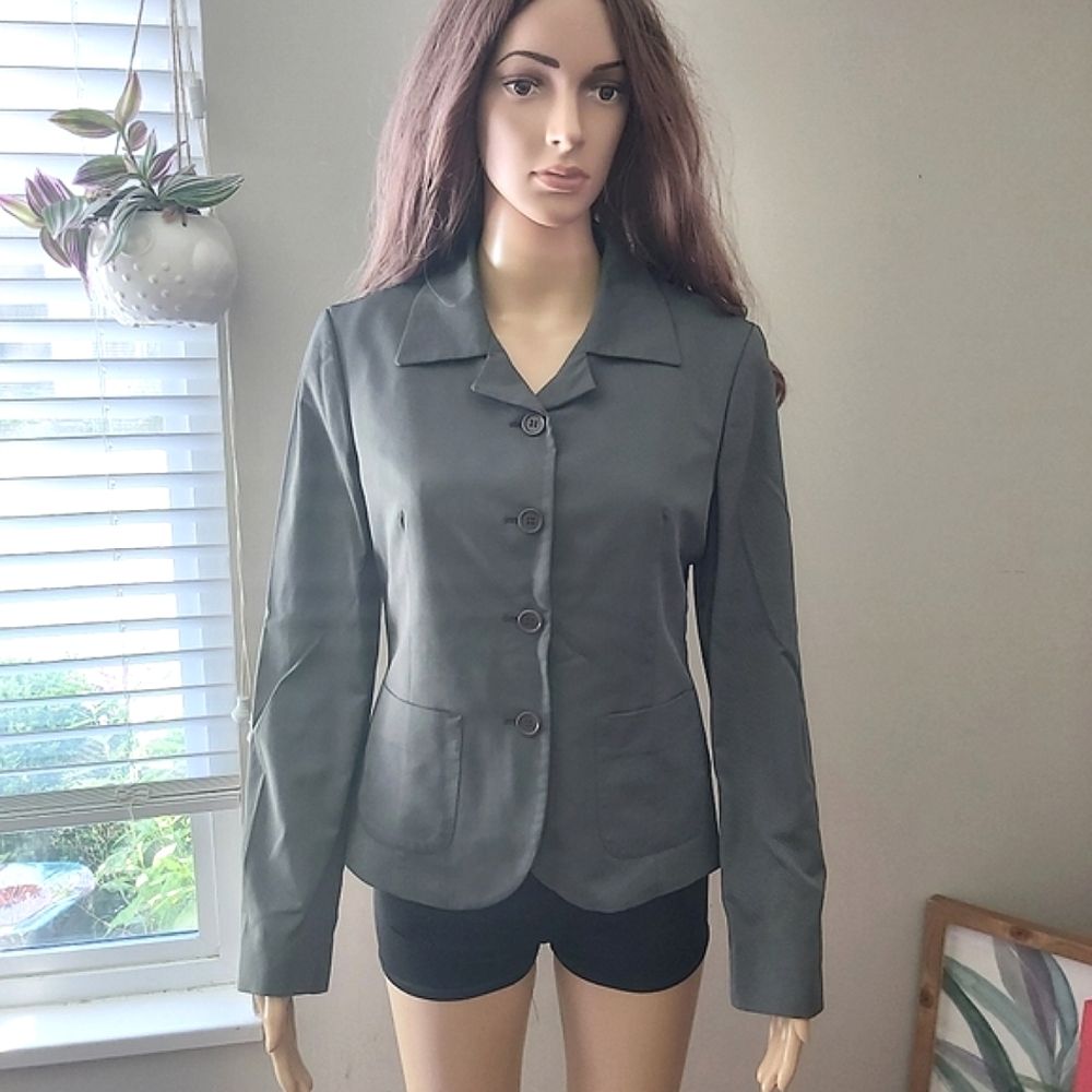 United Color of Benetton women's blazer dark grey Italy y2k